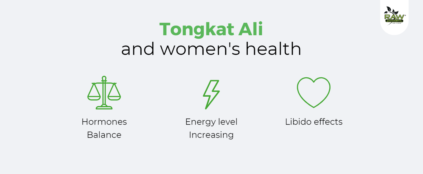 Tongkat Ali for women helps to balance: hormones, increase energy levels, increase libido.